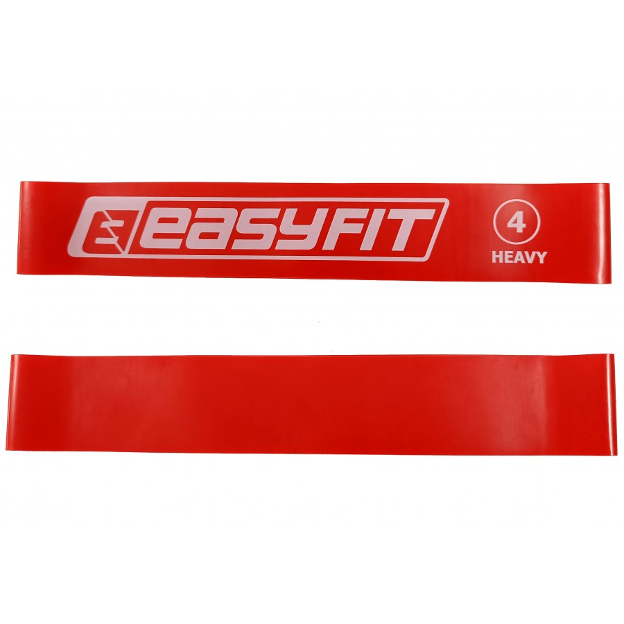 Резиновое кольцо (эспандер) EasyFit №4 Heavy, Сопротивление 15 кг, Латекс, Длина 60 см, Ширина 5 см, Толщина 1 мм, Красный, Для занятий фитнесом, йогой, пилатесом и кросфитом