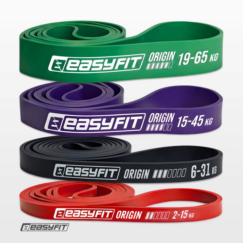 Набор резинок для подтягивания и спорта EasyFit, сопротивление 2-65 кг (4 шт.)