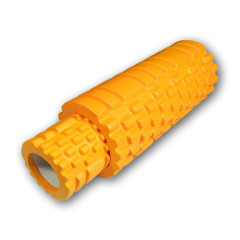 Массажный ролик (валик) EasyFit Grid Roller Double 2 в 1, Длина 33 см, Диаметр 14 см, Каркас из высокопрочного пластика, Пена EVA с массажной поверхностью 3D, для МФР, фитнеса, йоги и реабилитации, Оранжевый