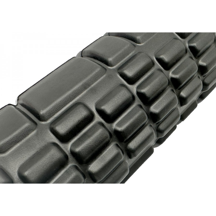 Масажний ролик EasyFit Solid Grid Roller Mini, Довжина 30 см, Діаметр 10 см, Цілісний каркас, EVA-піна з 3D масажною поверхнею, для МФР, фітнесу, йоги та реабілітації, Чорний