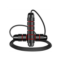 Скакалка EasyFit скоростная, Длина 280 см, Резина, Неопрен, Чёрный, Тренажер для бокса и гимнастики, Черный