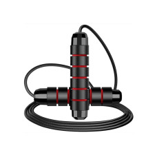 Скакалка EasyFit скоростная, Длина 280 см, Неопрен, Чёрный, Тренажер для бокса и гимнастики, Черный