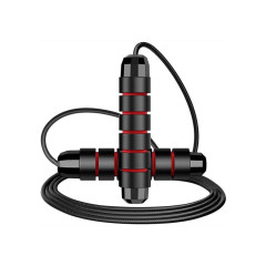Скакалка EasyFit скоростная, Длина 280 см, Резина, Неопрен, Чёрный, Тренажер для бокса и гимнастики, Черный