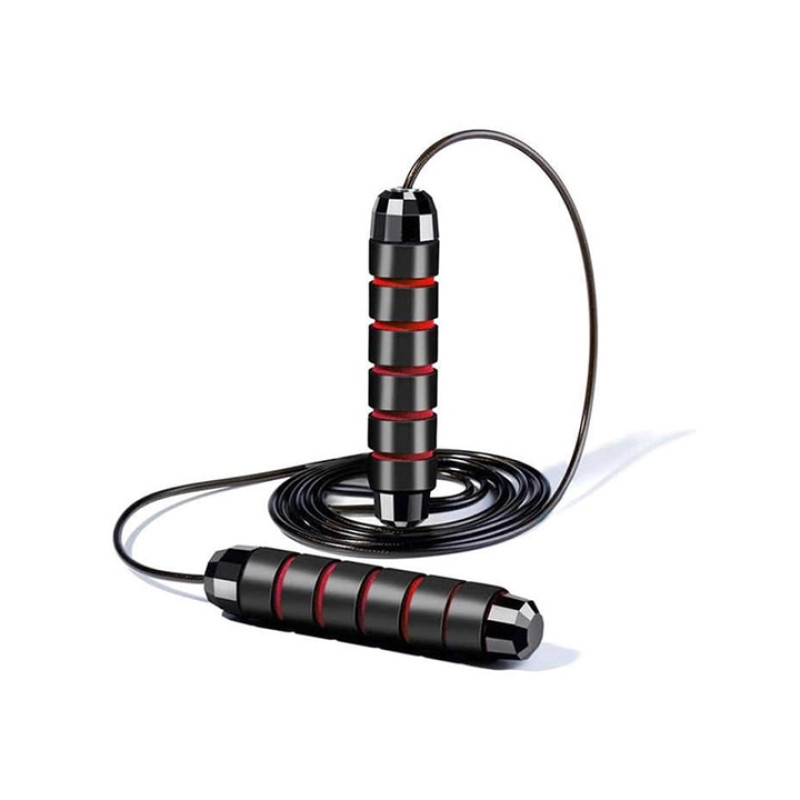 Скакалка EasyFit швидкісна, Довжина 280 см, Неопрен, Тренажер для боксу та гімнастики, Чорний