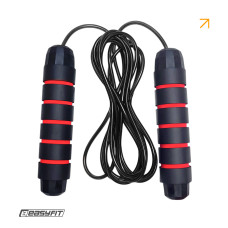 Скакалка EasyFit швидкісна, довжина 280 см, тренажер для боксу та гімнастики, чорний