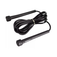 Скакалка EasyFit для гимнастики и кардио тренировок, Длина до 2,8 м, ручки 13 см, Пластик, Черный