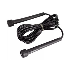 Скакалка EasyFit для гимнастики и кардио тренировок, Длина до 2,8 м, ручки 13 см, Пластик, Черный