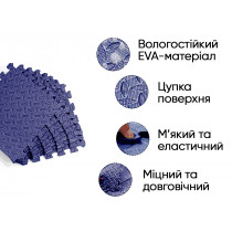 Татами мат EasyFit 8 шт (30х30х1 см) ласточкин хвост синий Татами мат EasyFit 8 шт (30х30х1 см) ласточкин хвост синий