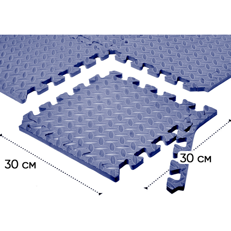 Татами мат EasyFit SwallowTail (пазл ласточкин хвост с бортиком), Размер 120x60 см, Толщина 10 мм, EVA-пена, Синий