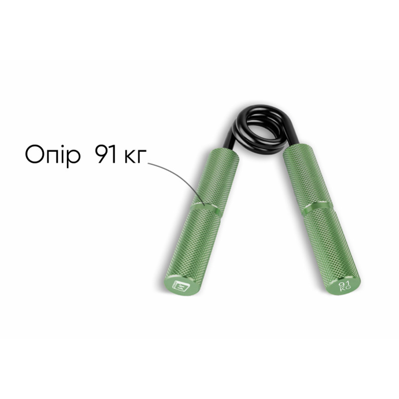Кистевой эспандер EasyFit Hand Grip PRO 91 кг (200 lb), 13,5 см х 10,5 см, металлический корпус, улучшенное сцепление – для тренировки силы рук, зеленый