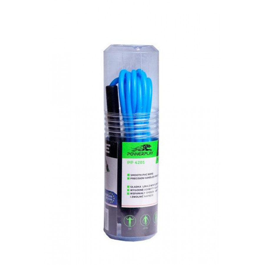 Скакалка PowerPlay 4201 Basic Jump Rope Синя (2,8m.)