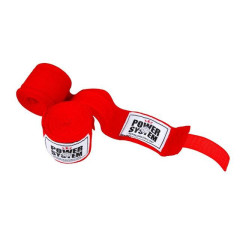 Бинты для бокса Power System PS-3404 Red (2 шт.), Длина 4 м, Хлопок, Нейлон, Красный