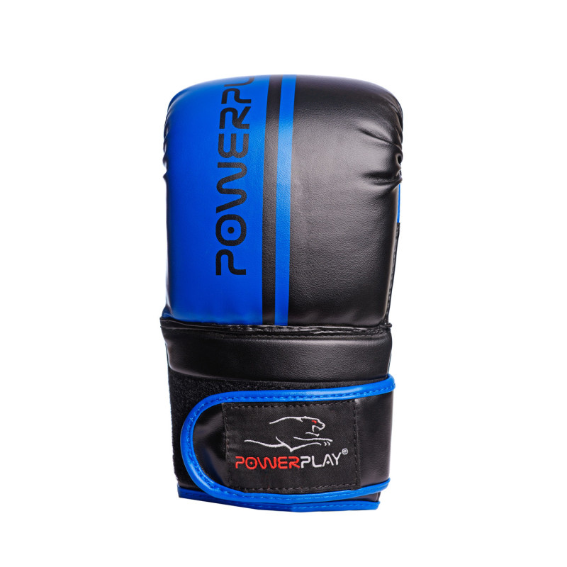 Снарядные перчатки PowerPlay 3025, PU, пенный наполнитель, черно-синий, размер S, анатомическая форма