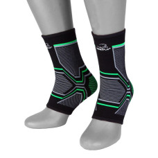 Бандажи на голеностоп PowerPlay 4100, Размер L/XL, Хлопок, Эластан, Черные (пара) 