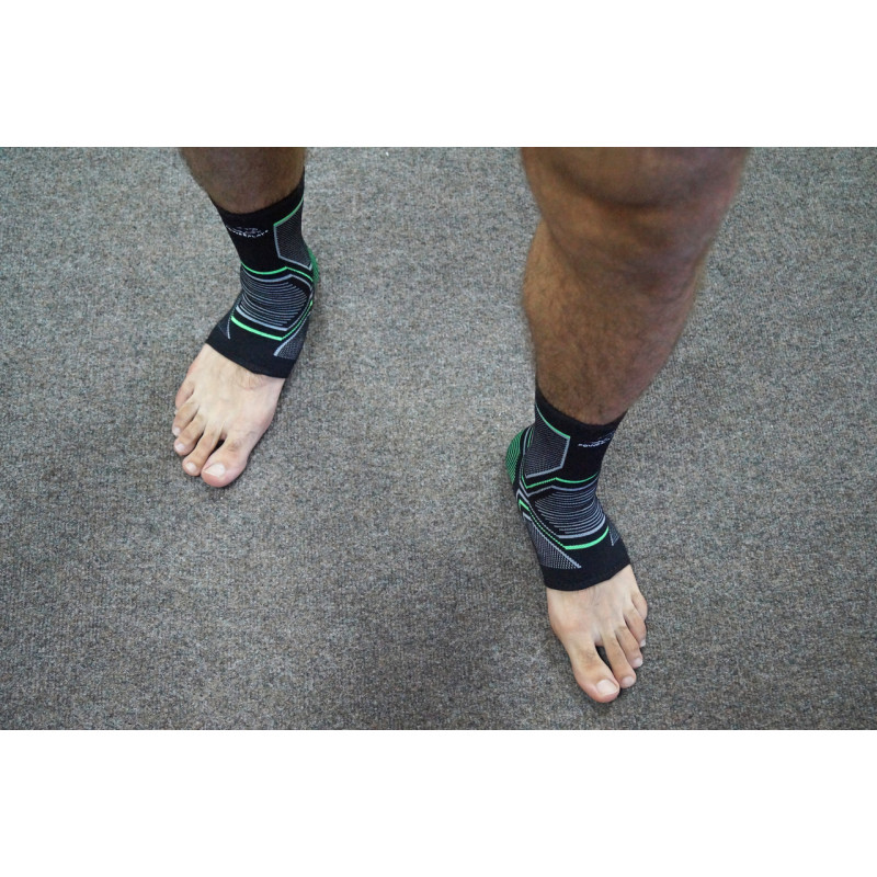 Бандажи на голеностоп PowerPlay 4100, Размер L/XL, Хлопок, Эластан, Черные (пара) 