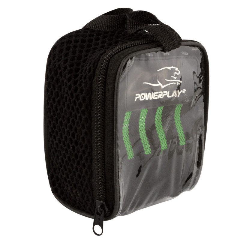 Бинты кистевые (для запястий) PowerPlay 3081 Gym WristT Wraps, Длина 45 см, Хлопок, PU, Спандекс, Черно-зеленый