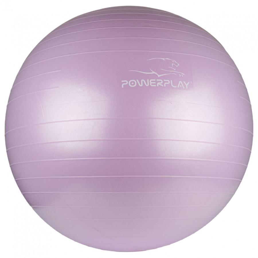 М'яч для фітнесу (фітбол) PowerPlay 4001 Ø65 cm Gymball Ліловий + помпа