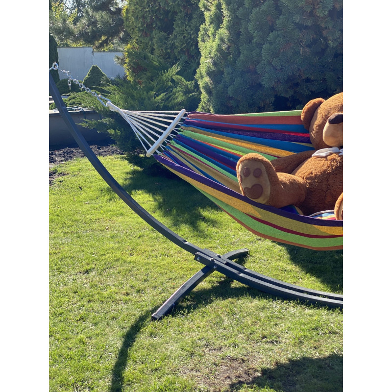 Одномісний гамак з планкою SUMMER Веселка XL 200х100 WCG