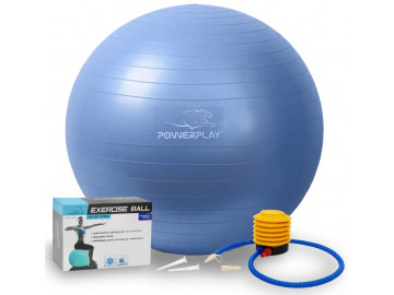 М'яч для фітнесу (фітбол) PowerPlay 4001 Ø65 cm Gymball Синій + помпа