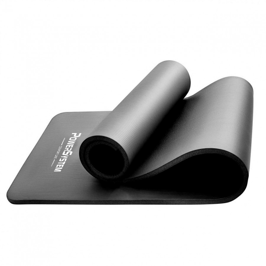 Килимок для йоги та фітнесу Power System PS-4017 NBR Fitness Yoga Mat Plus Black (180х61х1)