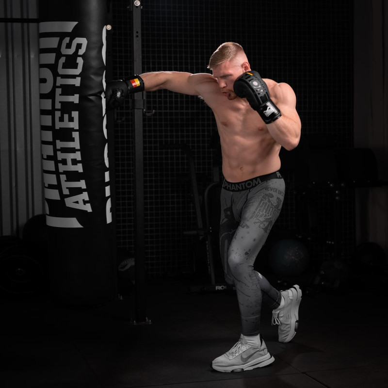 Боксерські рукавиці Phantom Germany Black 14 унцій (Бинти 4м. )