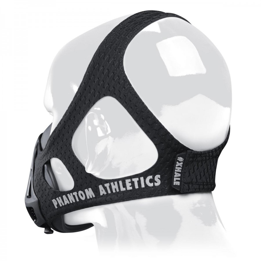 Маска для тренування дихання Phantom Training Mask Black, розмір M, медичний силікон, нейлоновий чохол, 4 рівні опору