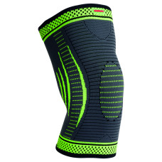 Компрессионный коленный бандаж MadMax MFA-284 3D Compressive knee support Dark grey/Neon green (1шт.), Размер L