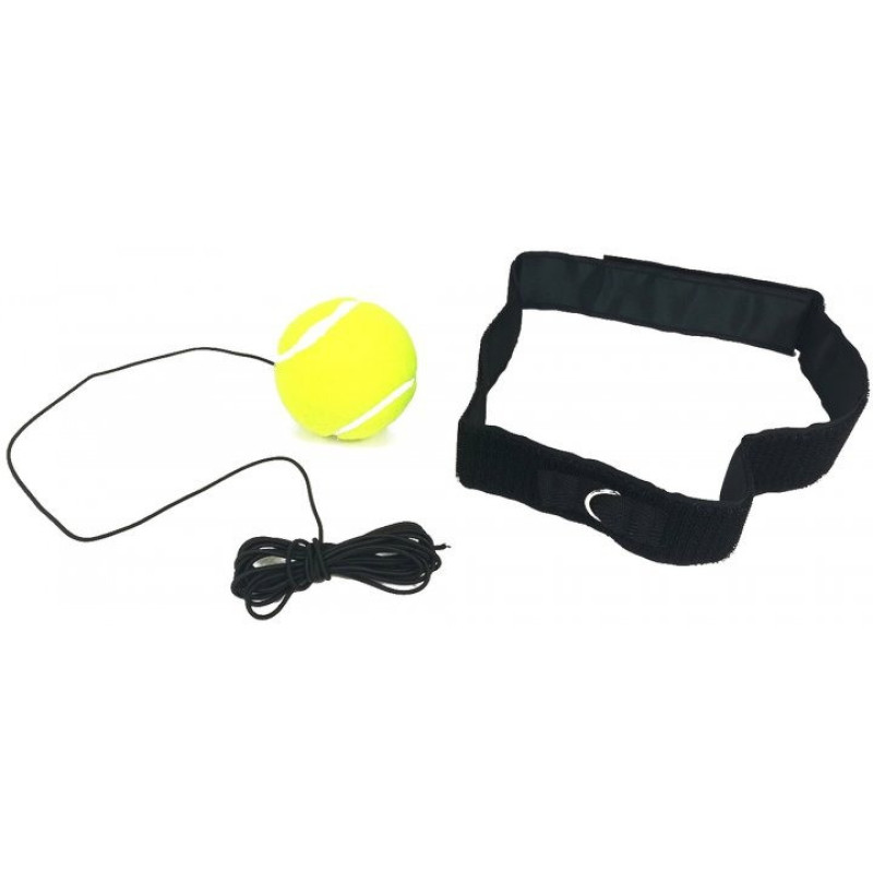 Файтбол (м'яч для реакції) PowerPlay 4319 Fight Ball, Тенісний м’яч на гумці, Нейлонова пов'язка (регульована довжина), Мішечок для зберігання