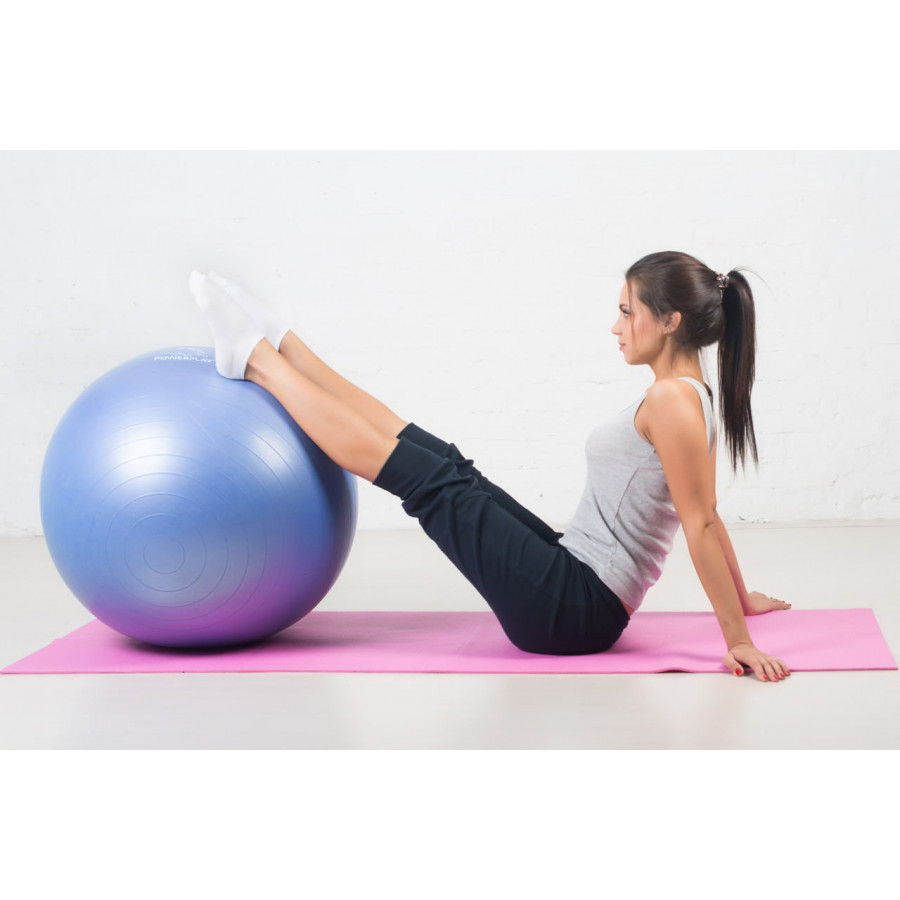 М'яч для фітнесу (фітбол) PowerPlay 4001 Ø65 cm Gymball Синій + помпа