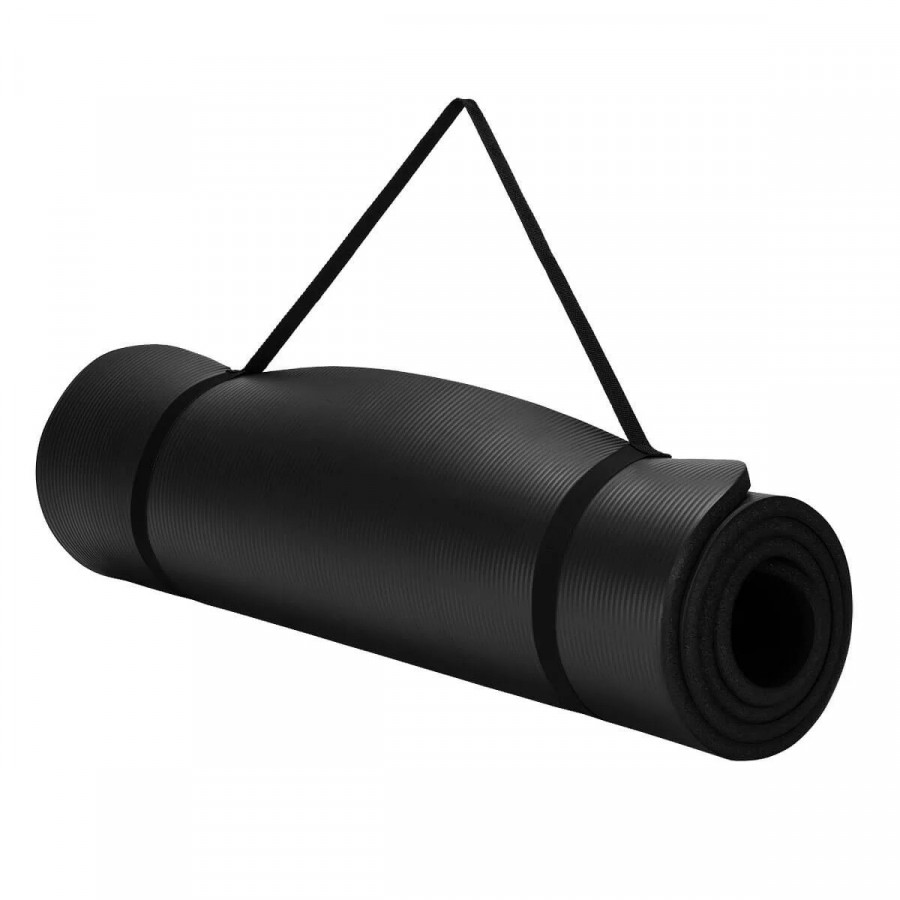 Килимок для йоги та фітнесу Power System PS-4017 NBR Fitness Yoga Mat Plus Black (180х61х1)