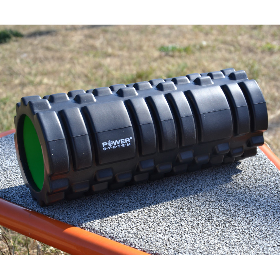 Масажний ролик (роллер) Power System PS-4050 Fitness Foam Roller Black/Green (33x15см.)
