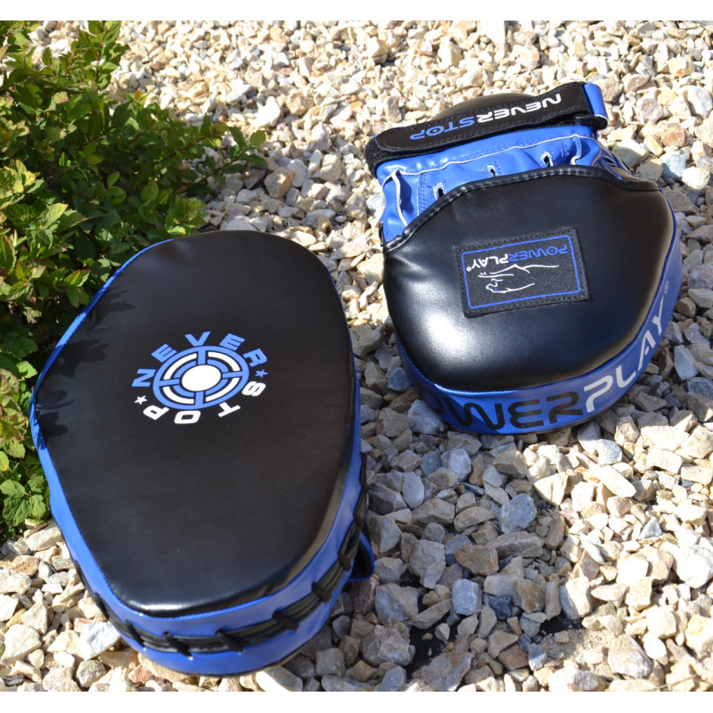 Лапи боксерські PowerPlay 3051 Чорно-Сині PU [пара]