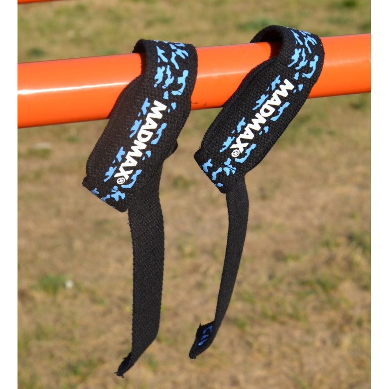 Лямки для тяги MadMax Camo Power Wrist Straps Camo/Light Blue