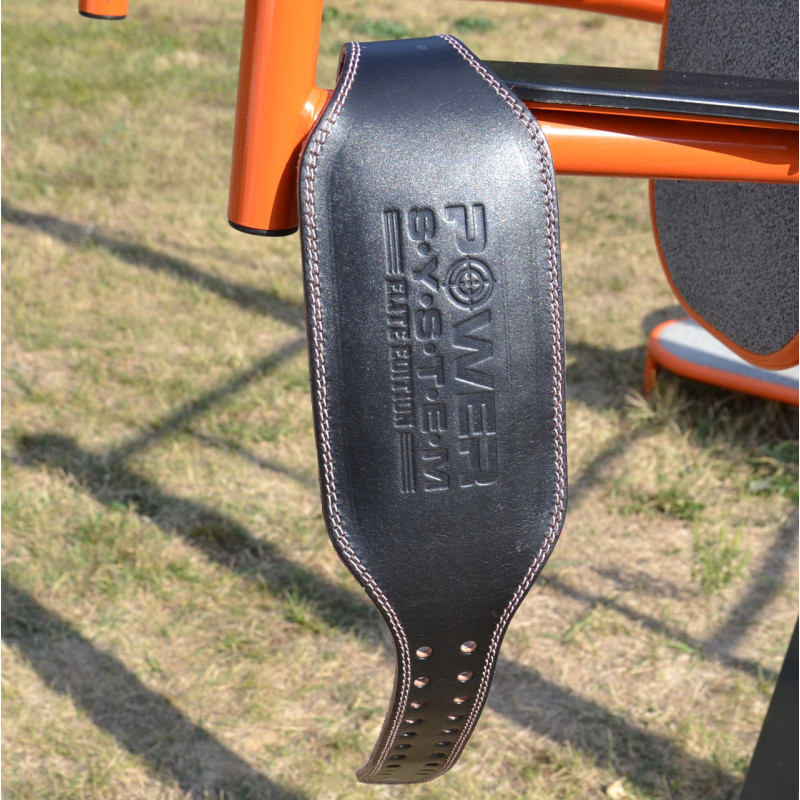 Пояс для тяжелой атлетики Power System PS-3030 Elite Edition Black, Размер XL, Натуральная кожа, Стальная пряжка, Черный