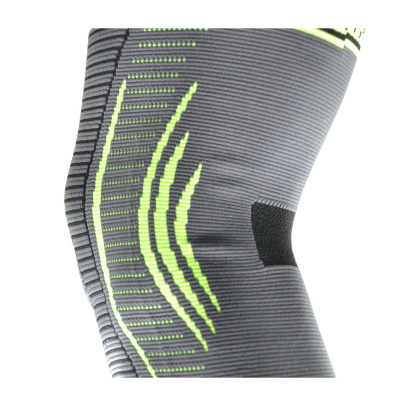 Компрессионный коленный бандаж MadMax MFA-284 3D Compressive knee support Dark grey/Neon green (1шт.), Размер L