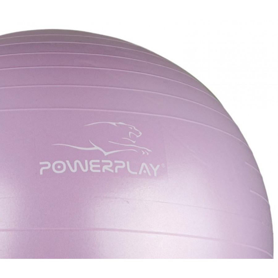М'яч для фітнесу (фітбол) PowerPlay 4001 Ø65 cm Gymball Ліловий + помпа