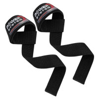Лямки для тяги Power System PS-3400 Power Straps, 60×4 см, бавовна/неопрен, чорно-червоний