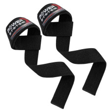 Лямки для тяги Power System PS-3400 Power Straps Black/Red, Довжина 60 см, Ширина 4 см, Бавовна, Неопрен, Чорно-червоний