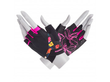 Рукавички для фітнесу MadMax MFG-770 Flower Power Gloves Black/Pink XS