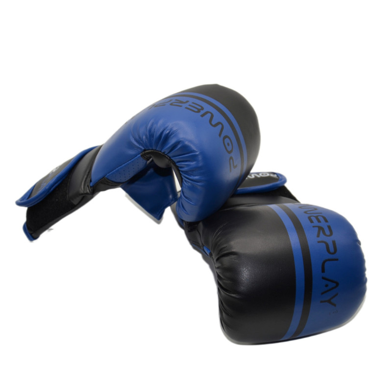 Снарядные перчатки PowerPlay 3025, PU, пенный наполнитель, черно-синий, размер S, анатомическая форма