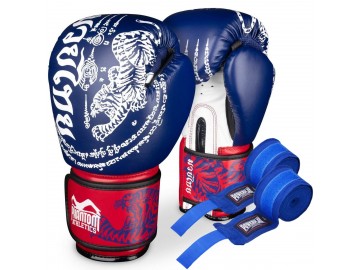 Боксерські рукавиці Phantom Muay Thai Blue 12 унцій (бинти в подарунок)