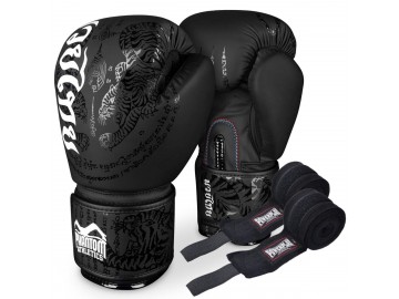 Боксерські рукавиці Phantom Muay Thai Black 12 унцій (бинти в подарунок)