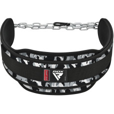Ремень для обтяжек с цепью RDX T7 Pro Dipping Belt 2 Layer неопреновый Camo Grey