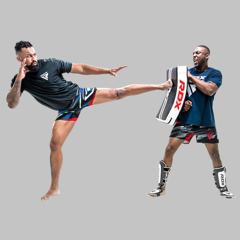 Макивара RDX T1 Curved Black Heavy, Длина: 60 см, Черно-белый