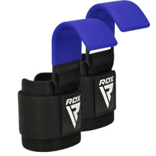 Крючки для тяги на запястье RDX W5 Gym Hook Strap Blue Plus
