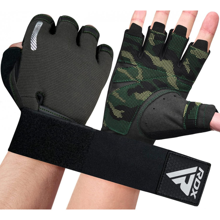 Рукавички для фітнесу RDX T2 Half Army Green L
