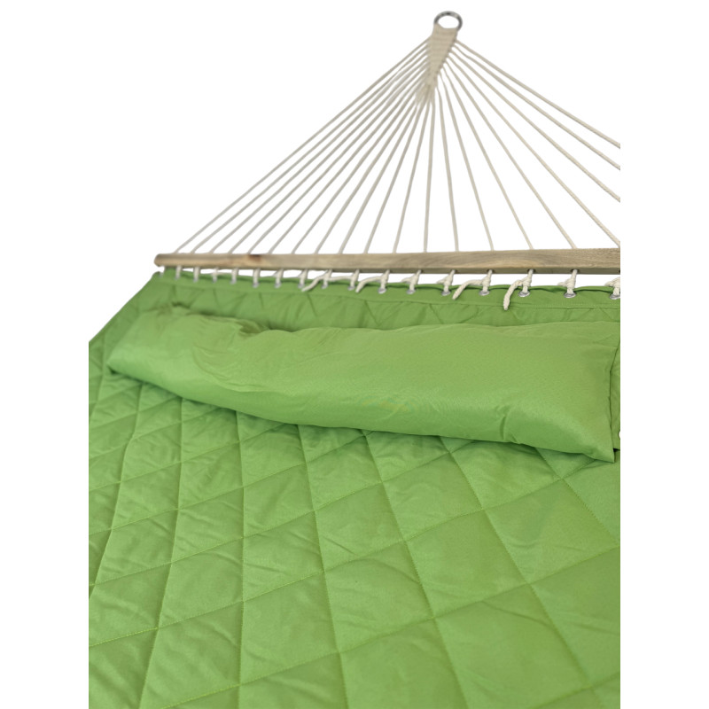 Двомісний гамак SOFT зелений XXL 200x140 з планками WCG