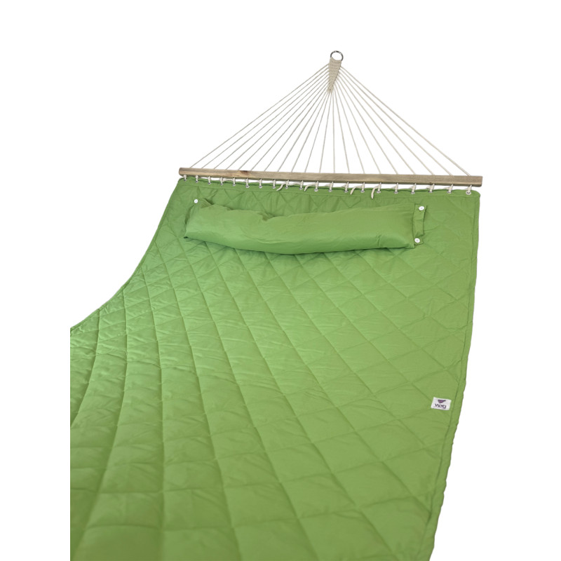 Двомісний гамак SOFT зелений XXL 200x140 з планками WCG