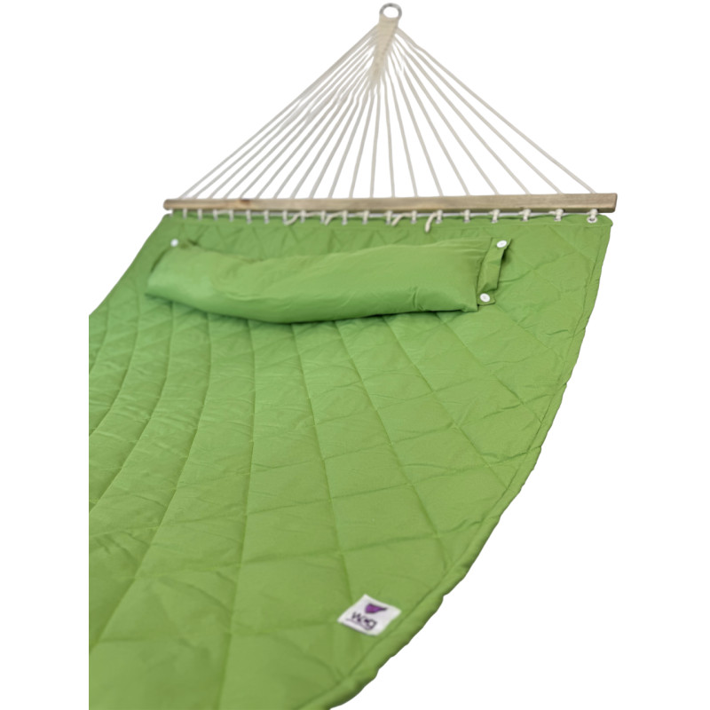 Двомісний гамак SOFT зелений XXL 200x140 з планками WCG