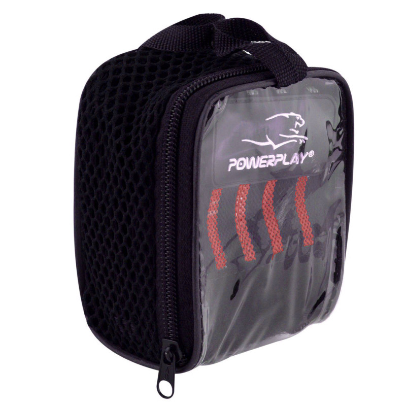 Бинты кистевые (для запястий) PowerPlay 3081 Gym WristT Wraps, Длина 45 см, Хлопок, PU, Спандекс, Черно-красный